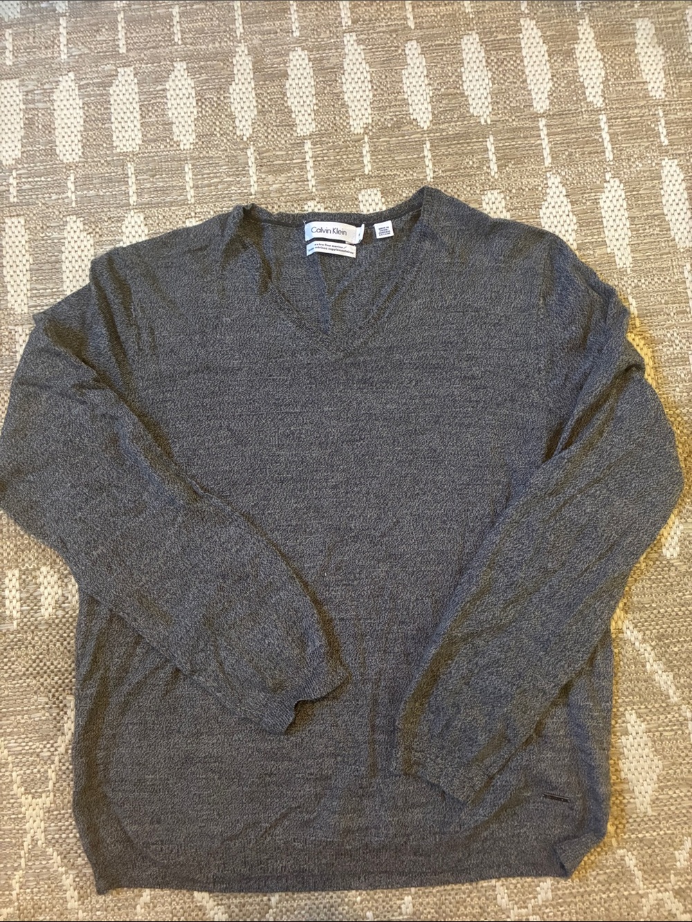 Calvin Klein Men's Dark Gray V-Neck Sweater